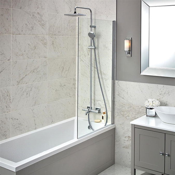 hansgrohe Vernis Shape EcoSmart Showerpipe 230 Thermostatic Bath Shower Mixer - 26098000  Profile Large Image