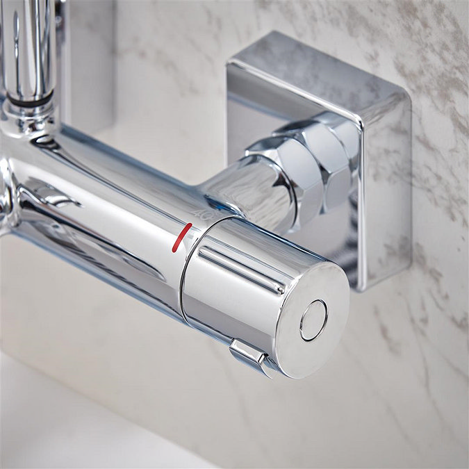 hansgrohe Vernis Shape EcoSmart Showerpipe 230 Thermostatic Bath Shower Mixer - 26098000  additional Large Image