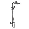 hansgrohe Vernis Shape EcoSmart Showerpipe 230 Thermostatic Shower Mixer - Matt Black
