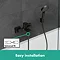 hansgrohe Vernis Shape Exposed Single Lever Bath Shower Mixer - Matt Black - 71450670  Feature Large Image