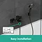hansgrohe Vernis Shape Exposed Single Lever Bath Shower Mixer - Matt Black - 71450670 Feature Large Image