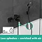 hansgrohe Vernis Shape Exposed Single Lever Bath Shower Mixer - Matt Black - 71450670 Standard Large Image
