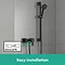 hansgrohe Vernis Shape Exposed Single Lever Shower Mixer - Matt Black - 71650670  Feature Large Image