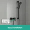 hansgrohe Vernis Shape Exposed Single Lever Shower Mixer - Matt Black - 71650670 Feature Large Image