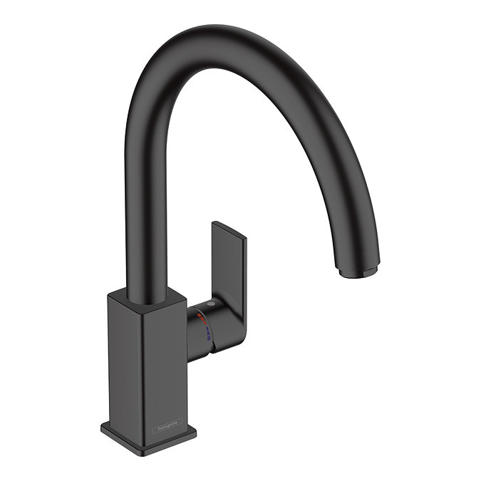 hansgrohe Vernis Shape M35 Single Lever Kitchen Mixer Tap 210 with Swivel Spout - Matt Black - 71871