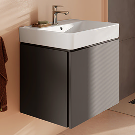 hansgrohe Xilesa E 600mm Slate Matt Grey Vanity Unit with Basin