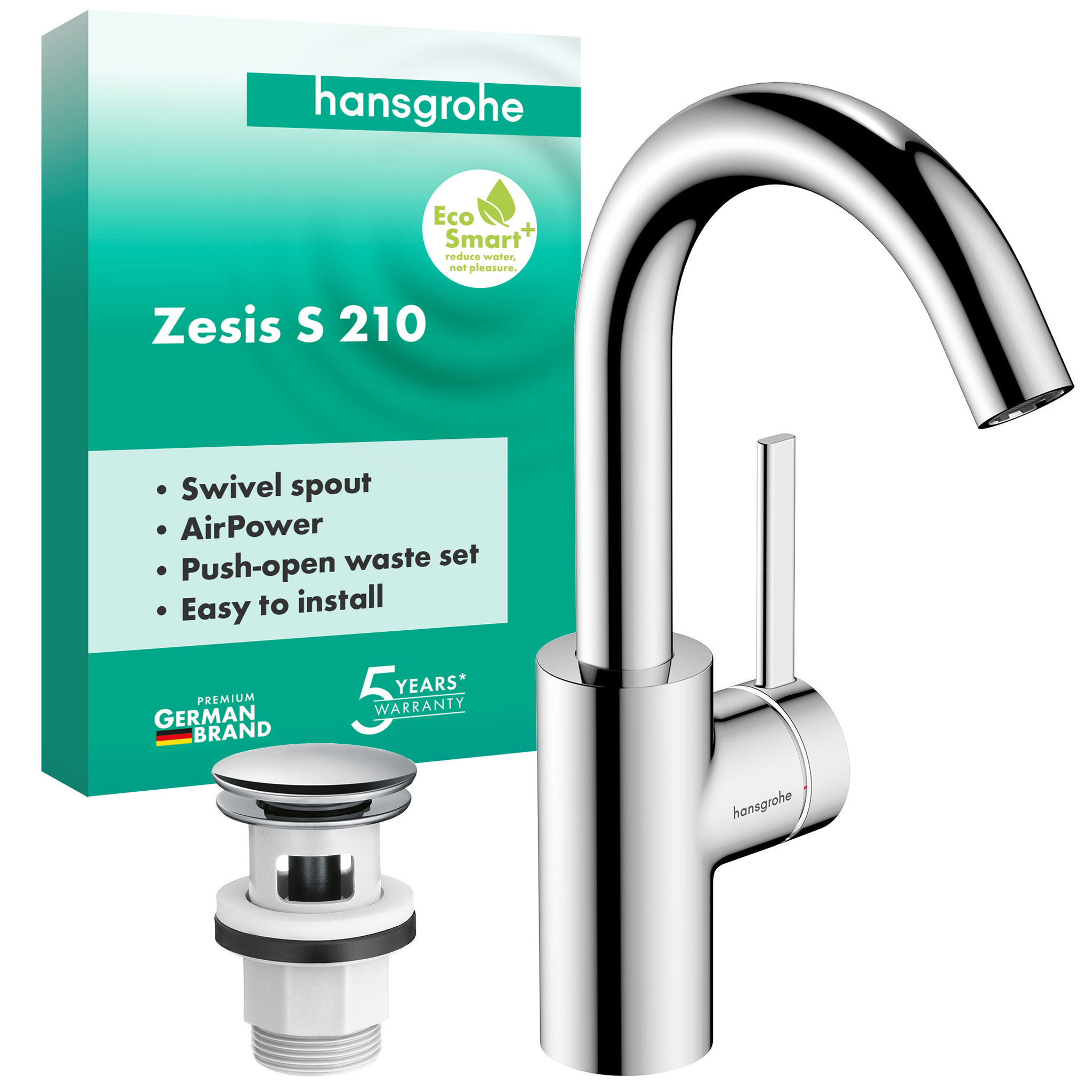 hansgrohe Zesis S 210 CoolStart Single Lever Basin Mixer with