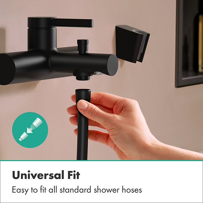 hansgrohe Zesis S Single Lever Bath Mixer for Exposed Installation with 153mm Centre Distance - Matt Black