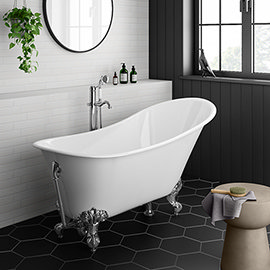 Harlow 1610 x 705mm Slipper Bath + Chrome Leg Set Medium Image
