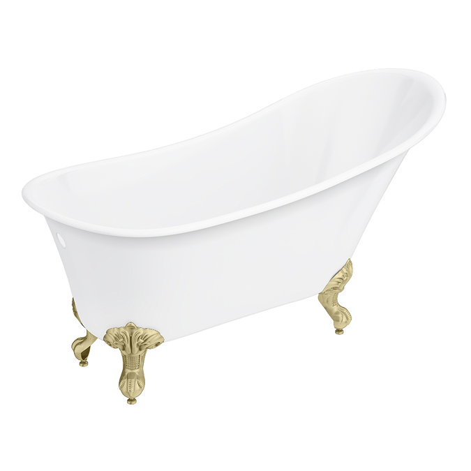 Harlow 1610 x 705mm Slipper Bath + Brushed Brass Leg Set