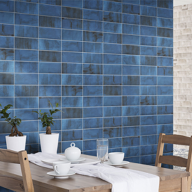 Harrison Blue Gloss Wall Tiles - 100 x 200mm