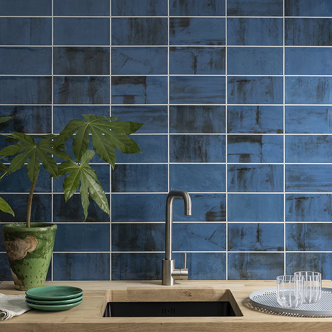 Harrison Blue Gloss Wall Tiles - 100 x 200mm