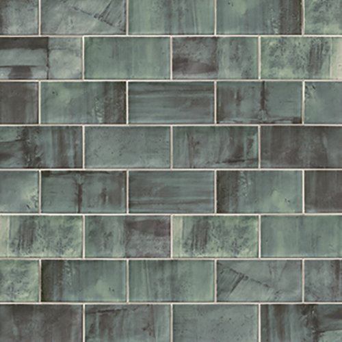 Harrison Green Gloss Wall Tiles - 100 x 200mm