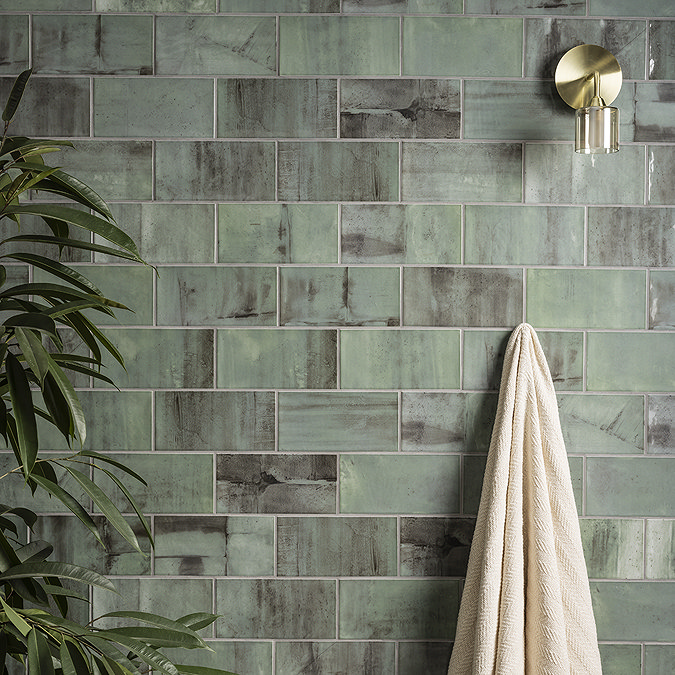 Harrison Green Gloss Wall Tiles - 100 x 200mm