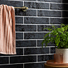 Hartby Black Rustic Brick Effect Wall Tiles