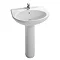 Hatria - Erika 660mm Ceramic 1TH Basin and Pedestal Large Image
