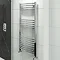 Hayle Curved Heated Towel Rail - W500 x H1200mm - Chrome Large Image