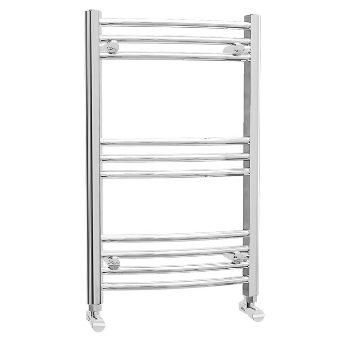 Hayle Curved Heated Towel Rail - W500 x H800mm - Chrome Large Image