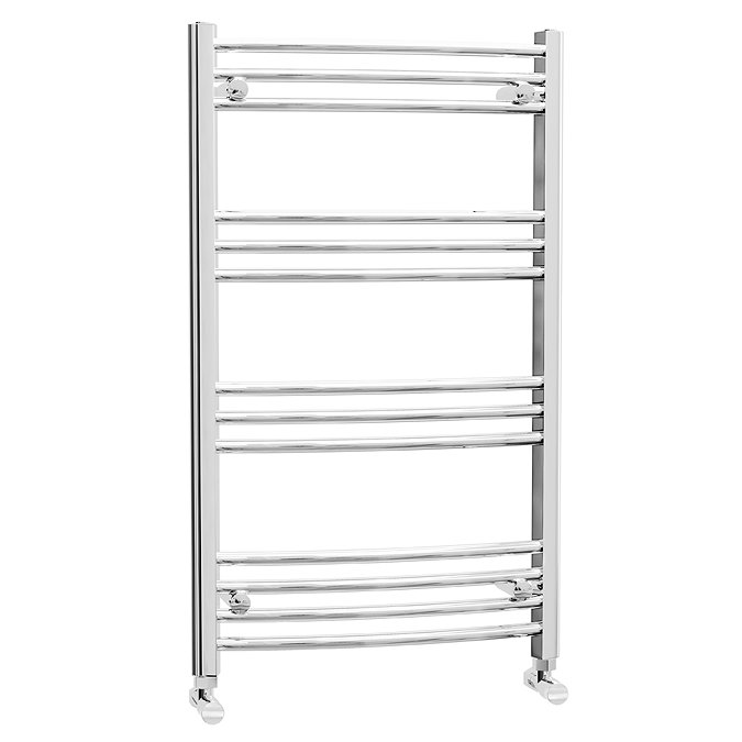 Hayle Curved Heated Towel Rail - W600 x H1000mm - Chrome Large Image