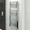 Hayle Curved Heated Towel Rail - W600 x H1200mm - Chrome Large Image