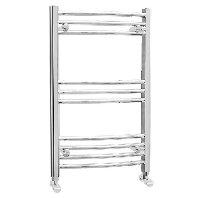 Hayle Curved Heated Towel Rail - W600 x H800mm - Chrome Large Image
