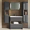 Haywood 1400mm Gloss Grey / Driftwood Wall Hung Tall Unit Profile Large Image