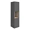 Haywood 1400mm Gloss Grey / Driftwood Wall Hung Tall Unit Large Image