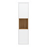Haywood 1400mm Gloss White / Natural Oak Wall Hung Tall Unit  Feature Large Image