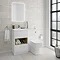 Haywood 500mm Gloss White / Natural Oak 2 Drawer Vanity Unit with Open Shelf + Ceramic Basin Feature Large Image