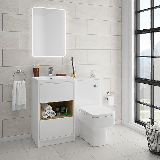 Haywood 500mm Gloss White WC Unit + Cistern Feature Large Image