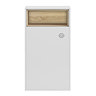 Haywood 600mm Gloss White / Natural Oak Tall WC Unit with Open Shelf  Profile Large Image