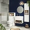 Haywood 600mm Gloss White / Natural Oak Tall WC Unit with Open Shelf  Feature Large Image