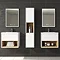 Haywood 600mm Gloss White / Natural Oak Wall Hung Vanity Unit with Open Shelf + Ceramic Basin Featu