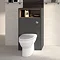 Haywood 600mm Gloss Grey / Driftwood Tall WC Unit with Open Shelf  Feature Large Image
