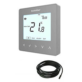 Heatmiser neoStat-e V2 - Electric Floor Heating Thermostat - Platinum Silver Medium Image