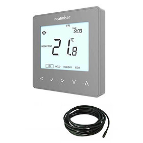 Heatmiser neoStat-e V2 - Electric Floor Heating Thermostat - Platinum Silver Large Image