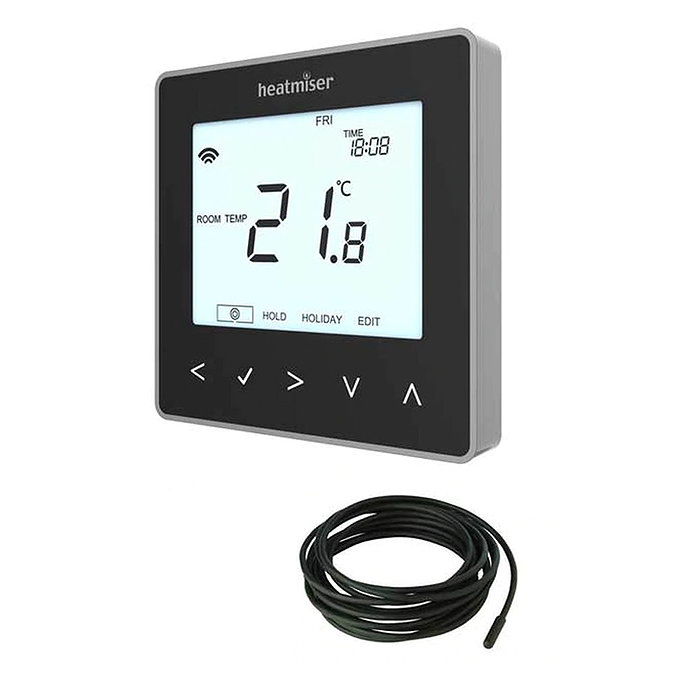 Heatmiser neoStat-e V3 - Electric Floor Heating Thermostat - Sapphire Black
