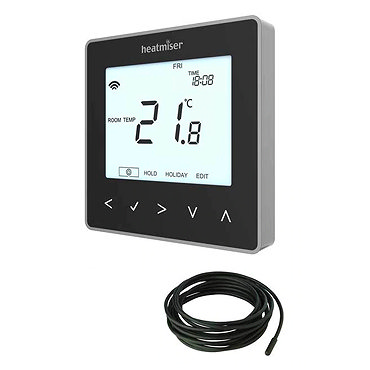Heatmiser neoStat-e V3 - Electric Floor Heating Thermostat - Sapphire Black