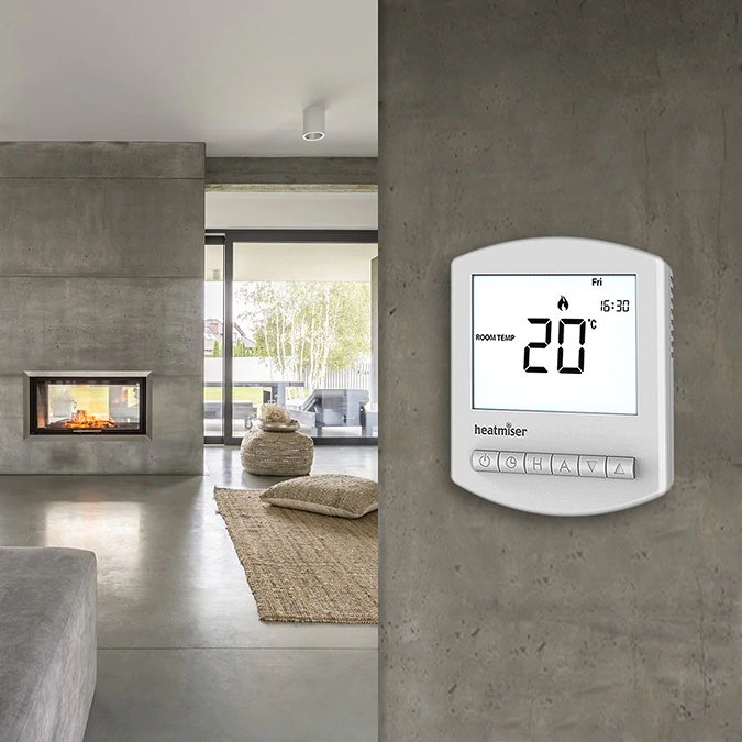 Heatmiser Slimline-e v3 Electric Underfloor Heating Thermostat  Profile Large Image