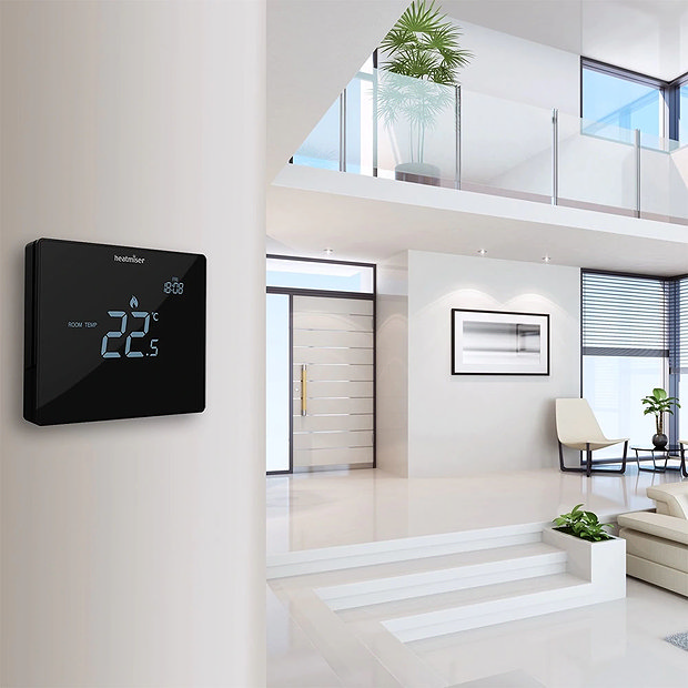 Heatmiser Touchscreen Electric Floor Thermostat - Touch-e Carbon