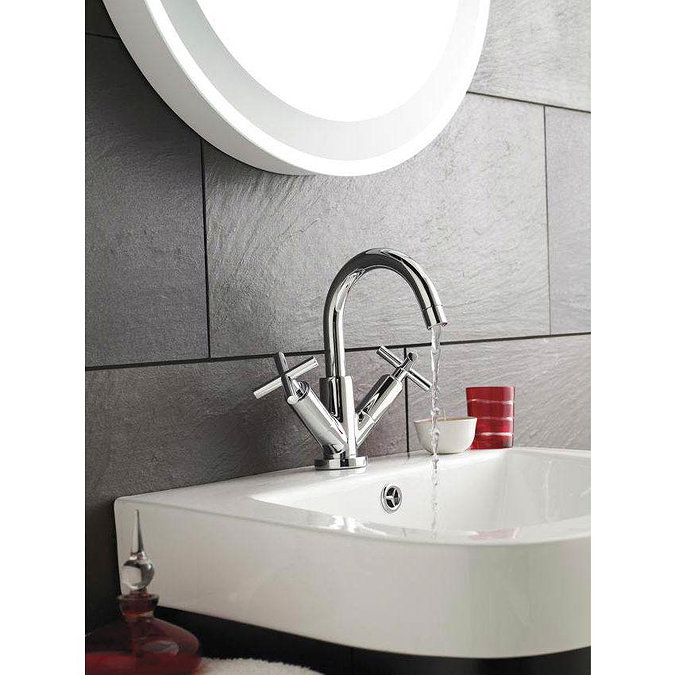 Ultra Helix Crosshead Mono Basin Mixer w/ High Swivel Spout & Waste Profile Large Image
