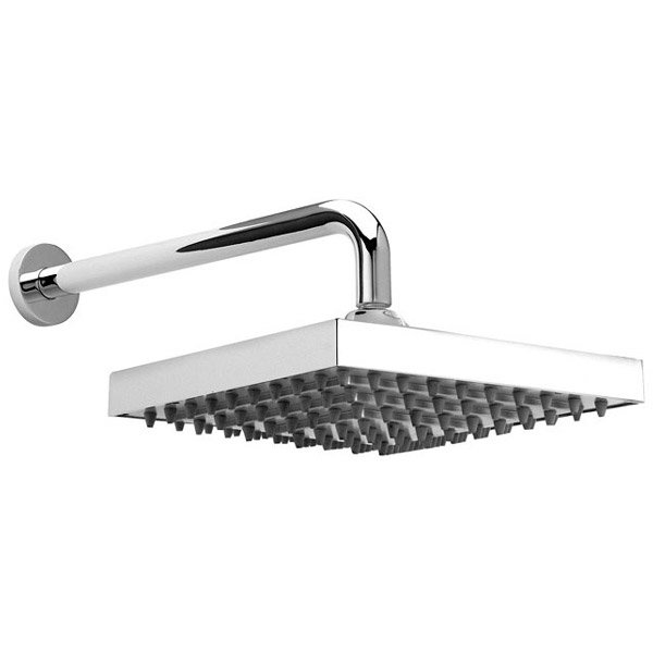 Ultra Helix Square Fixed Shower Head 250mm and Arm - Chrome Large Image