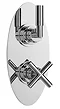 Ultra Helix Concealed Thermostatic Twin Shower Valve w/ Oval Plate - Chrome Large Image