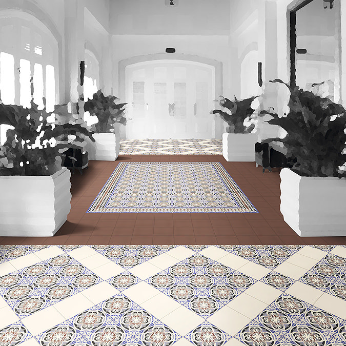Hellier Patterned Wall and Floor Tiles - 200 x 200mm