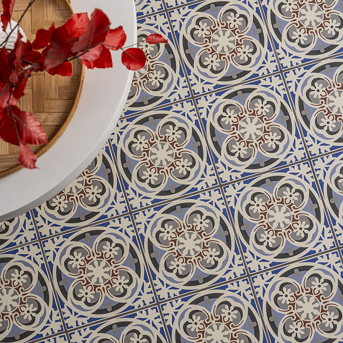 Hellier Victorian Patterned Wall and Floor Tiles - 200 x 200mm