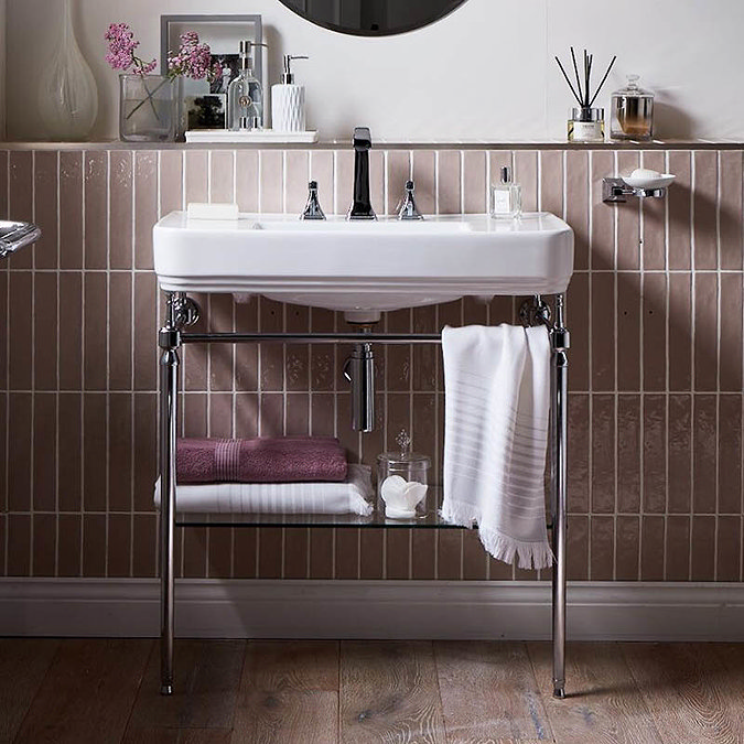Heritage Abingdon 800mm Large Wynwood Basin & Washstand - Vintage Gold Profile Large Image