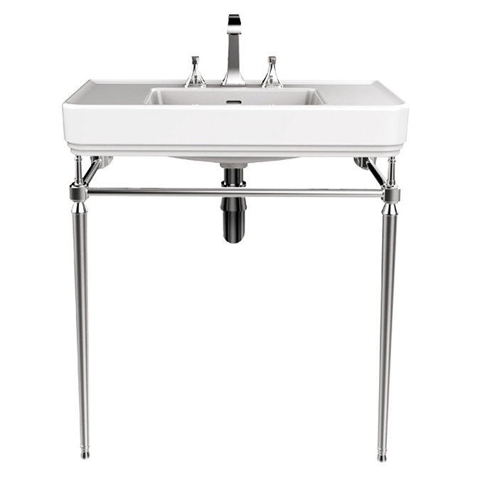 Heritage Abingdon 800mm Large Wynwood Basin & Washstand - Chrome Large Image