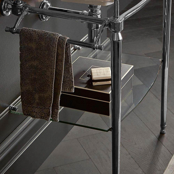 Heritage Abingdon 800mm Wynwood Washstand Glass Shelf - Chrome - WGABWYN8 Profile Large Image