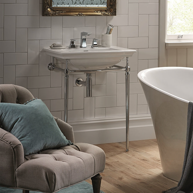 Heritage Abingdon Blenheim Basin & Washstand - Chrome Profile Large Image