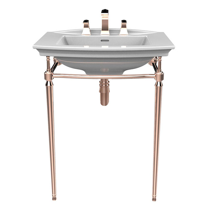 Heritage Abingdon Blenheim Basin & Washstand - Rose Gold Large Image